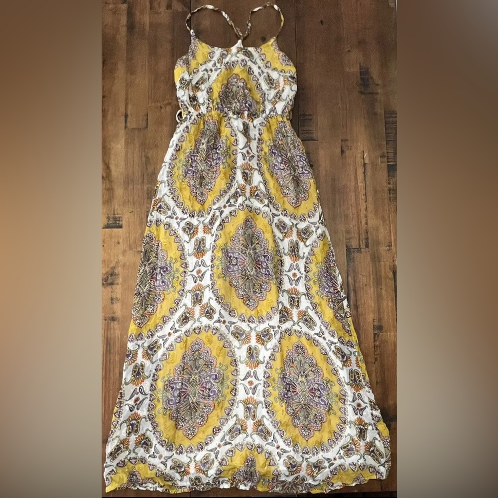 Anthropologie Akemi + Kin Medallion Maxi Dress Yellow… - Gem